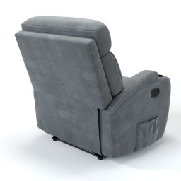 Poltrona do Papai Reclinável em Suede Cinza Reclinação Manual - Modelo Florença - 3