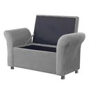 Ver imagem 1 de Recamier Bau Egeo 120x Suede Cinza - Bandiera Decor