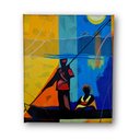 Ver imagem 2 de Mini Quadro com Barqueiro Transportando Uma Mulher em Acrílico 30x25cm