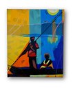Ver imagem 2 de Mini Quadro com Barqueiro Transportando Uma Mulher em Acrílico 30x25cm
