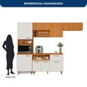 Ver imagem 4 de Cozinha Compacta 10 Portas Balcão Tampo Sicília Yescasa Freijó UV/Off Acetinado/Ripado Frisado
