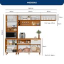 Ver imagem 3 de Cozinha Compacta 10 Portas Balcão Tampo Sicília Yescasa Freijó UV/Off Acetinado/Ripado Frisado