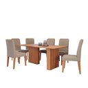 Ver imagem 2 de Sala de Jantar 6 Lugares 180 cm Giulia Cinamomo/Bege - Panorama Móveis