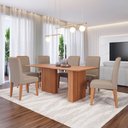 Ver imagem 1 de Sala de Jantar 6 Lugares 180 cm Giulia Cinamomo/Bege - Panorama Móveis