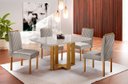 Ver imagem 2 de Conjunto Sala de Jantar 4 Lugares Madeira Maciça Mesa Lisy e Cadeiras Jade Veludo Marrom Acinzentado