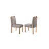 Conjunto Sala de Jantar 4 Lugares Madeira Maciça Mesa Lisy e Cadeiras Jade Veludo Marrom Acinzentado - 4