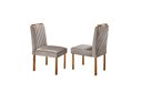 Ver imagem 4 de Conjunto Sala de Jantar 4 Lugares Madeira Maciça Mesa Lisy e Cadeiras Jade Veludo Marrom Acinzentado