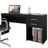 Kit Escritório Completo Office Mesa 2 Gavetas com Armário Multiuso Preto e Cadeira Boston - 3