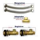 Ver mais imagens de Torneira Misturador Lavabo Banheiro Duplo Comando Dourada