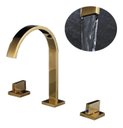 Ver imagem 4 de Torneira Misturador Lavabo Banheiro Duplo Comando Dourada