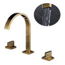 Ver imagem 4 de Torneira Misturador Lavabo Banheiro Duplo Comando Dourada