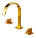 Ver imagem 2 de Torneira Misturador Lavabo Banheiro Duplo Comando Dourada