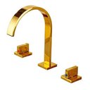 Ver imagem 2 de Torneira Misturador Lavabo Banheiro Duplo Comando Dourada