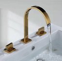 Ver imagem 3 de Torneira Misturador Lavabo Banheiro Duplo Comando Dourada