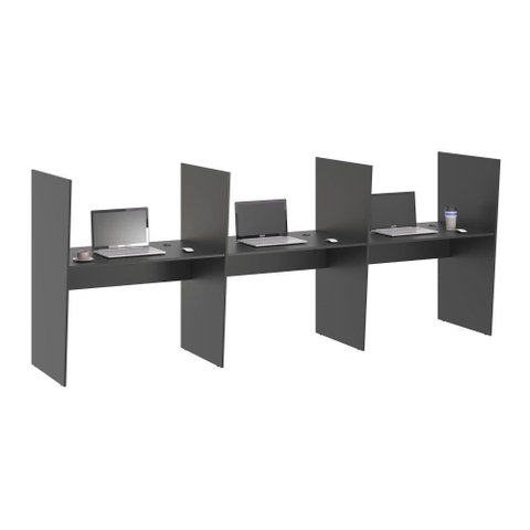 Mesa de Atendimento 3 Lugar Iron Preto Onix