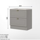 Ver imagem 4 de Balcão 02 Gavetas 80cm 100% MDF com Tampo para Cooktop Americana