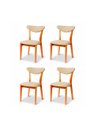 Ver imagem 2 de Kit 4 Cadeira de Jantar Madeira Maciça Floripa Estofada Premium Ergonomica Confortável Di Franco