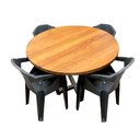 Ver imagem 5 de Conjunto Mesa de Jantar 1,30 Industrial Redonda com 4 Cadeiras New Alegra Pretas