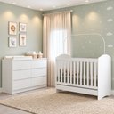 Ver imagem 1 de Conjunto Quarto de Bebê com Berço Minicama + Cômoda Girassol Branco Espresso Moveis