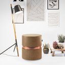 Ver imagem 1 de Banco Puff Estofado Decorativo Redondo Miami Amarula - Adz