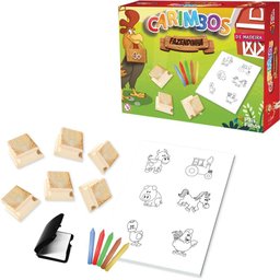 Carimbo Pedagógico Fazenda em Madeira 6pcs - 3