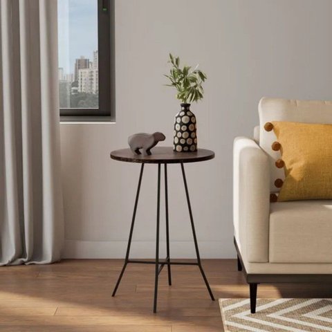 Mesa Lateral Alta Estilo Rustico Canto Sofá Apoio Cama