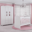 Ver imagem 1 de Quarto Infantil Berço Yupi e Guarda Roupa Lolly 4 Portas Móveis Estrela Baby