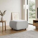 Ver imagem 3 de Puff para Sala KIT2 Orgânico Nara 60 cm Base Fixa Moderno Bouclê D03 - D'Rossi