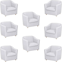 Ver imagem 1 de Kit 8 Poltronas Decorativa Reforçada Recepção Clinica Salão Courino Branco