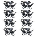 Ver imagem 1 de Kit 8 Jogos De Mesa Com 4 Cadeiras De Madeira Dobravel 120X70 - Preto - Preto