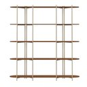 Ver imagem 2 de Estante de Livros 5 Prateleiras Aço com MDF Enya 180 cm - Canella com Champanhe