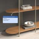 Ver imagem 4 de Estante de Livros 5 Prateleiras Aço com MDF Enya 180 cm - Canella com Champanhe