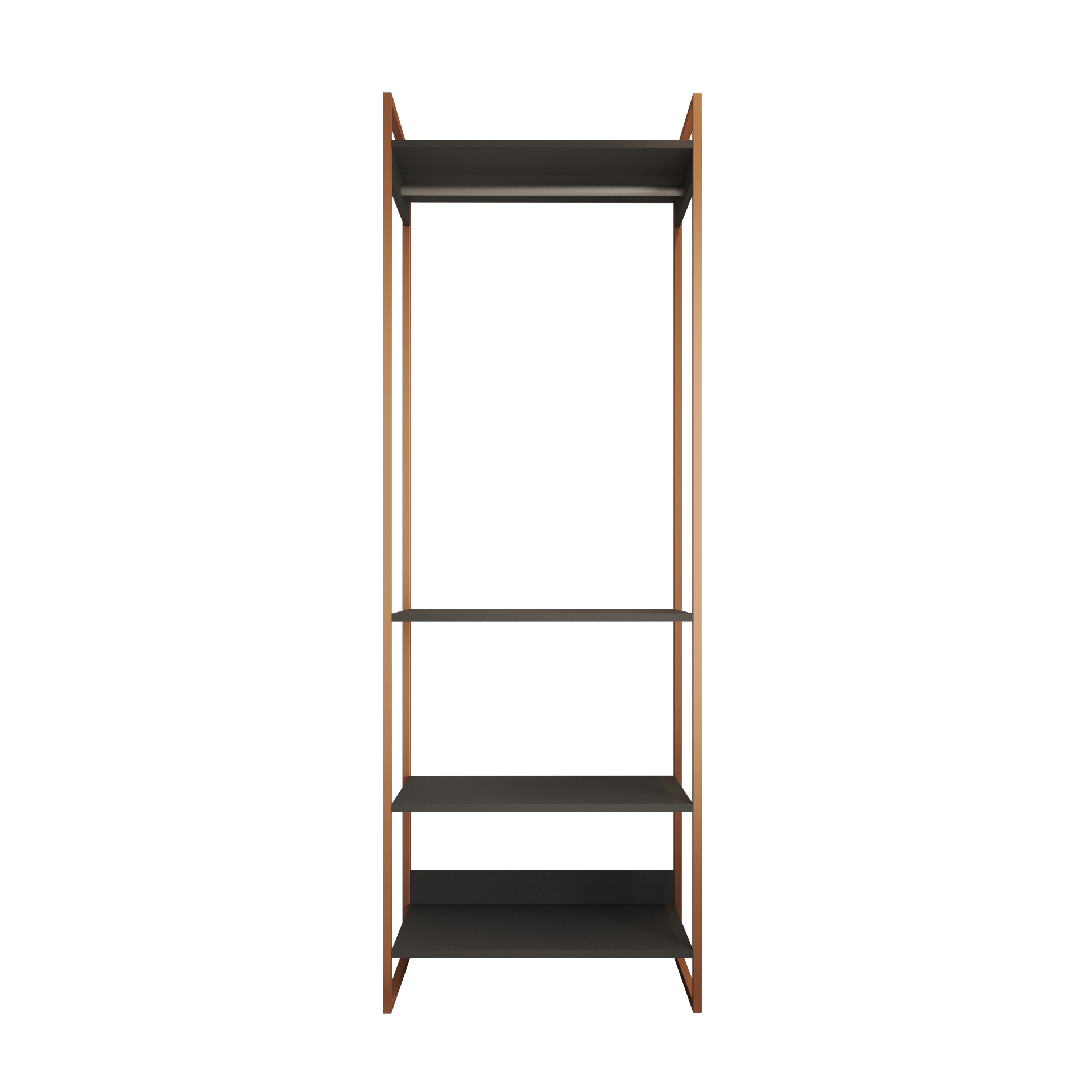 Modulo Closet Industrial Cabideiro Ferro Cobre Preto - 2