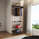 Ver imagem 1 de Modulo Closet Industrial Cabideiro Ferro Cobre Preto
