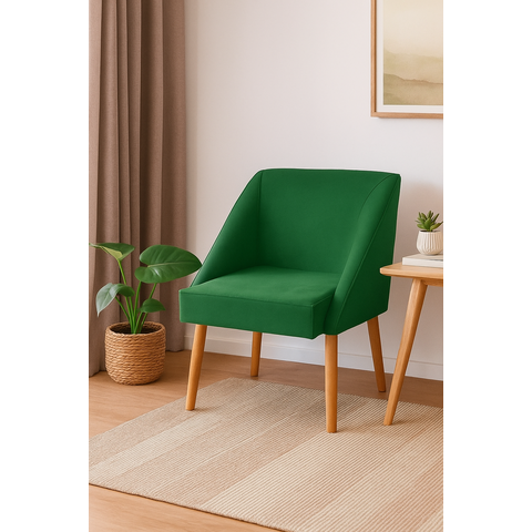 Cadeira Confortavel Jantar Liz Suede Verde para Quarto Sala Recepção.