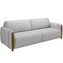 Ver imagem 6 de Kit Sofá 03 Lugares Sala Estar 223cm com 02 Poltronas Flora Pés Madeira M03 Veludo Cinza - Lyam