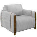 Ver imagem 7 de Kit Sofá 03 Lugares Sala Estar 223cm com 02 Poltronas Flora Pés Madeira M03 Veludo Cinza - Lyam
