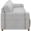 Ver imagem 4 de Kit Sofá 03 Lugares Sala Estar 223cm com 02 Poltronas Flora Pés Madeira M03 Veludo Cinza - Lyam