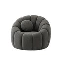 Ver imagem 3 de Poltrona Decorativa Concha Orgânica Boucle Cinza Escuro - Montanaris Decor