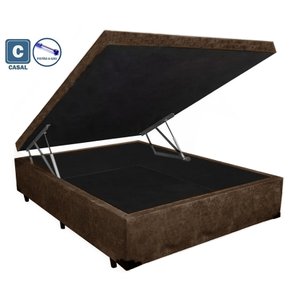 Base Box Baú Viúva Belos Sonhos Suede Marrom 49x128x188