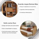 Ver imagem 3 de Conjunto Quarto Sofá-Cama Duo com Cama Auxiliar + Guarda-Roupa Domus Max 4 Portas - Amêndoa/Cedro