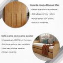 Ver imagem 2 de Conjunto Quarto Sofá-Cama Duo com Cama Auxiliar + Guarda-Roupa Domus Max 4 Portas - Amêndoa/Cedro