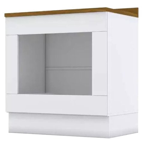 Balcao Forno Embutir com Tampo 80cm Americana Branco Nature Henn