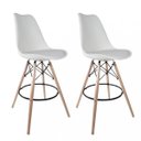 Ver imagem 1 de Kit 2 Banquetas Altas com Encosto Saarinen