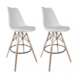 Kit 2 Banquetas Altas com Encosto Saarinen