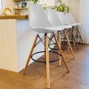 Ver imagem 3 de Kit 2 Banquetas Altas com Encosto Saarinen Branco
