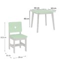 Ver imagem 3 de Conjunto Infantil Mesa com 2 Cadeiras Sofia Madeira Maçiça e MDF Verde/Branco