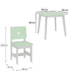 Conjunto Infantil Mesa com 2 Cadeiras Madeira de Pinus Sofia - 3