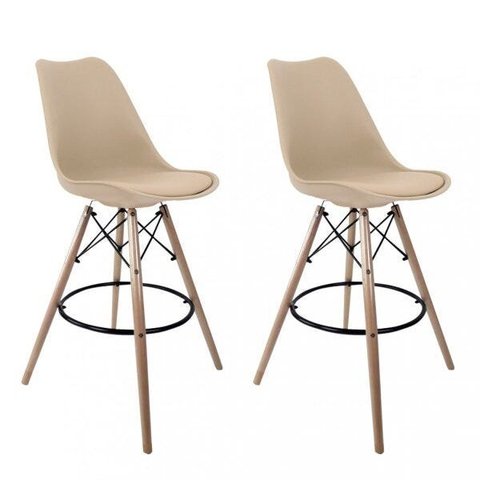 Kit 2 Banquetas Altas com Encosto Saarinen