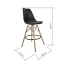 Ver imagem 4 de Kit 2 Banquetas Altas com Encosto Saarinen Preto/Madeirado